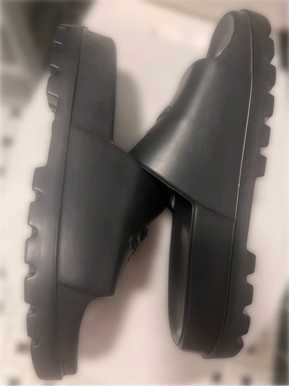 Coach Black Slide Sandals for Men with platform sole